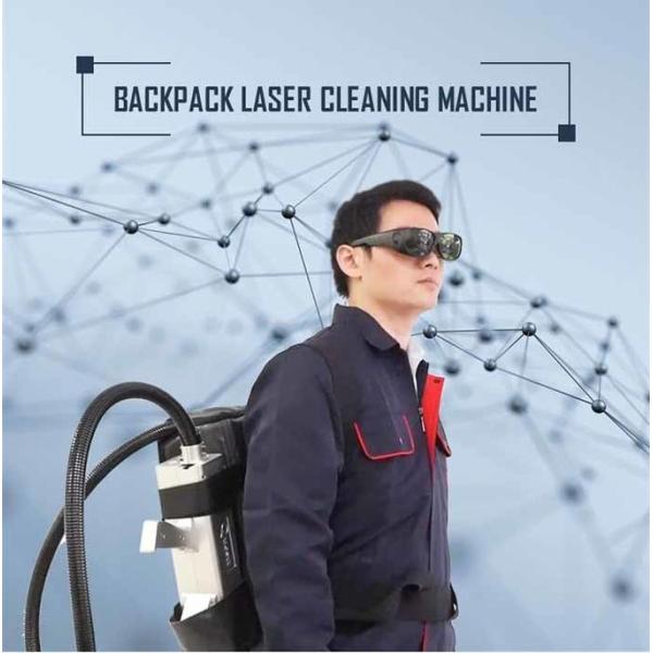 50W Backpack Laser Rust Removal Machine For Cleaning Roof/Bridge/Wall Outside With Battery