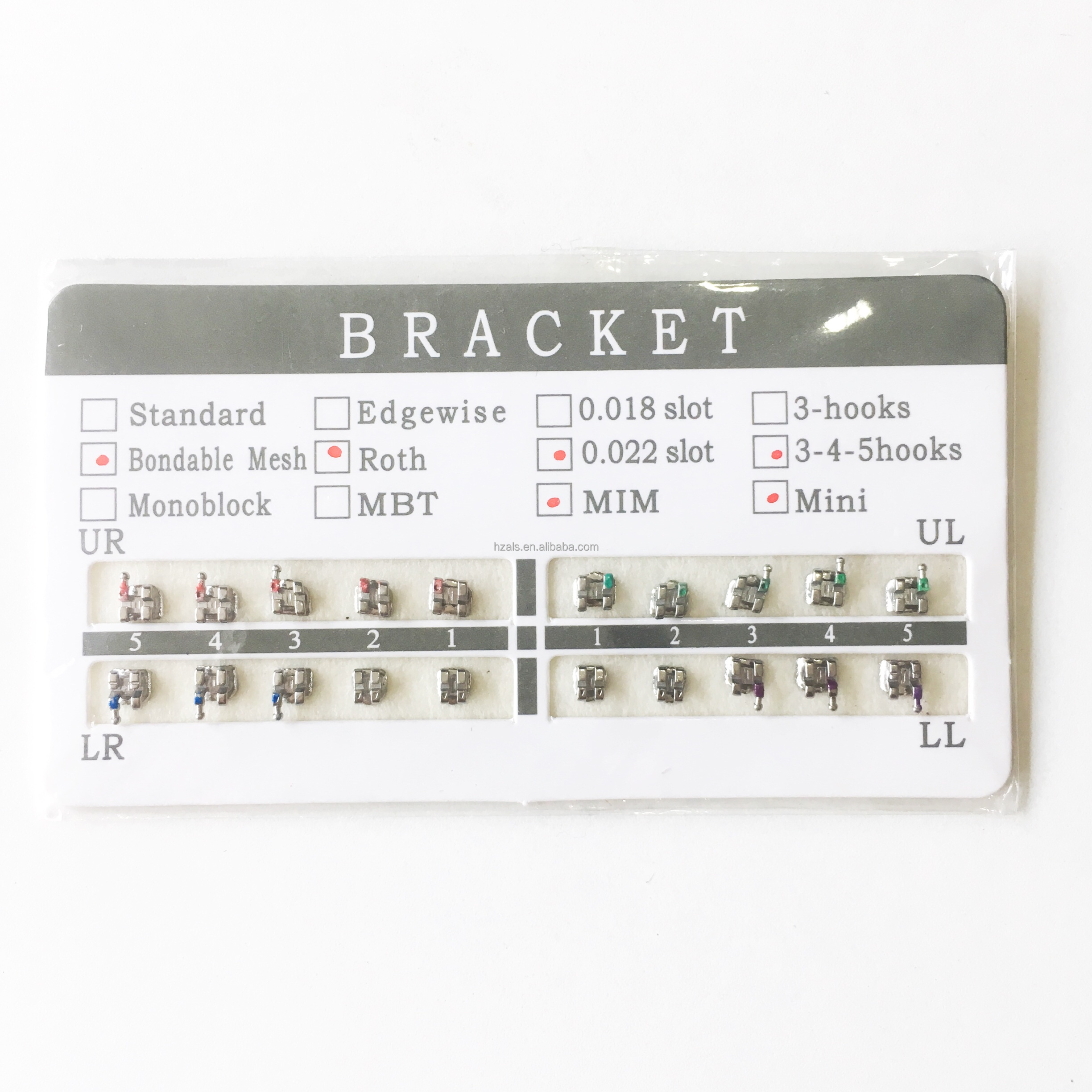 Bondable Mini Roth Orthodontic Bracket 0.018 Double Slot With Hook345