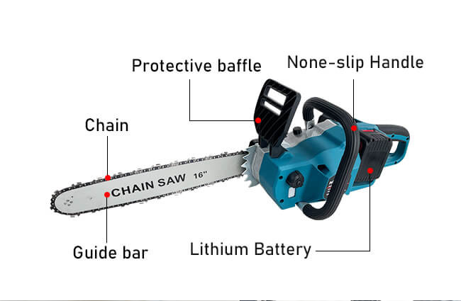 Economic Type 1500W 16" Electric Battery Chainsaw 21V High Power