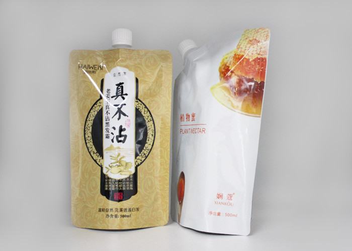 Non Spill Reusable Spouted Stand Up Pouches For Gel Package