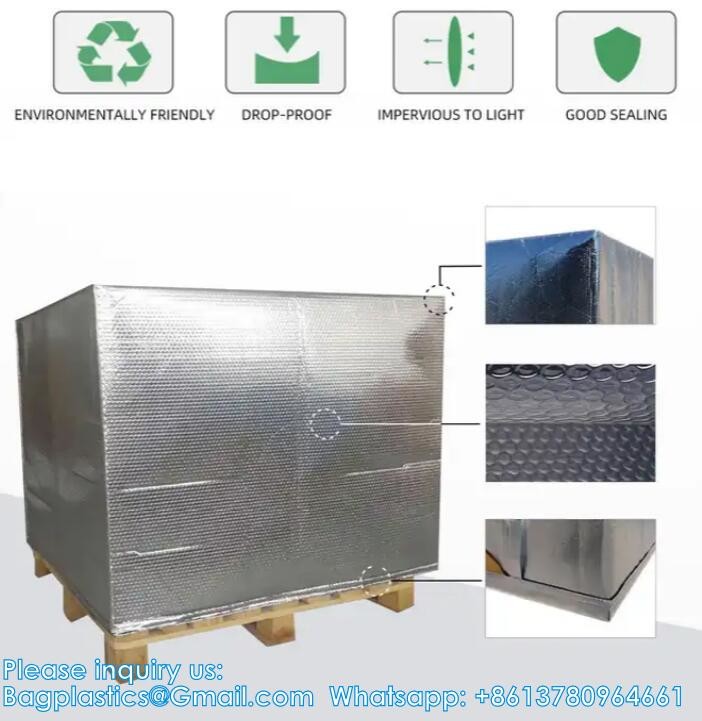 Thermal Hood Moistproof Insulated Pallet Cover With Zipper Pallet Cover Cold Shipping Packaging Insulated Pallet Bag