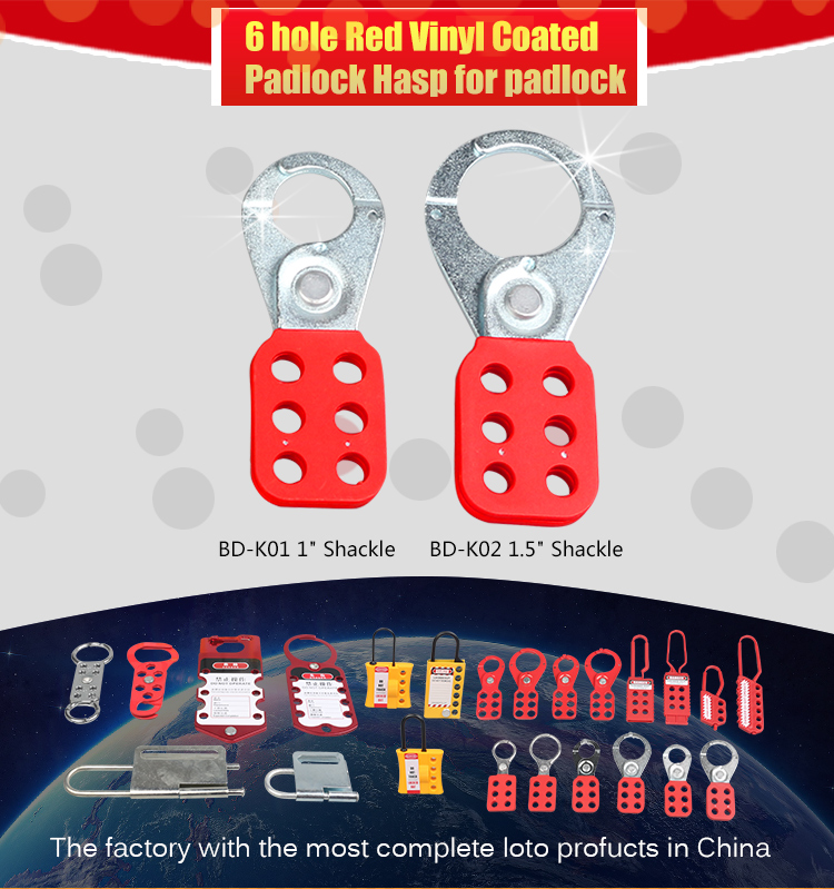 BOSHI CE 6 Padlocks Applied Safety Lockout Steel Hasp
