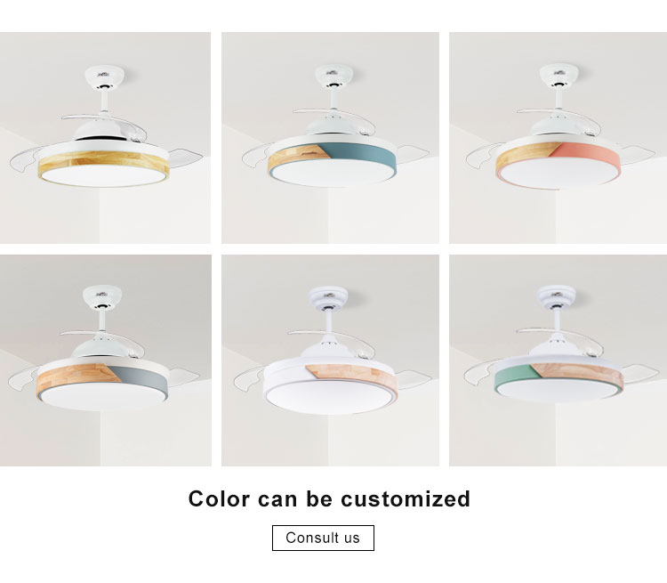Color Temperature Options 42 Inch Ceiling Fan with Hidden Blades and Remote Control