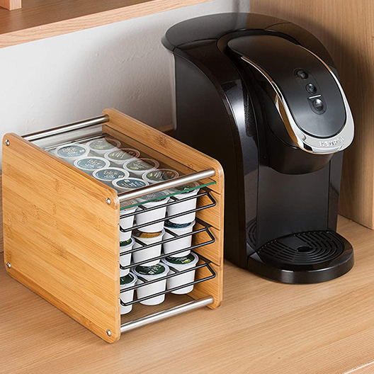 Three-layer Bamboo K-cup Caddy Storage Box with 45 Holder Organizer CE / EU Certified