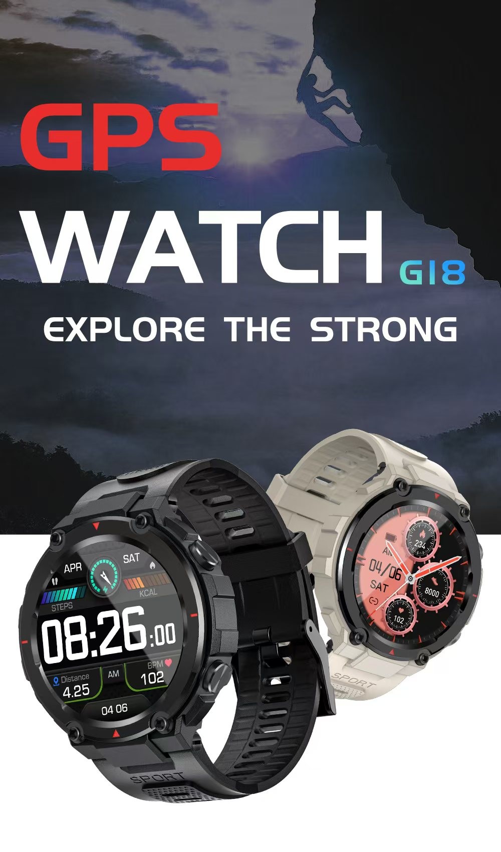 G18 Fitness Tracker Smartwatch 1.32 Inch Screen Waterproof Sports Smartwatch With BT Calling