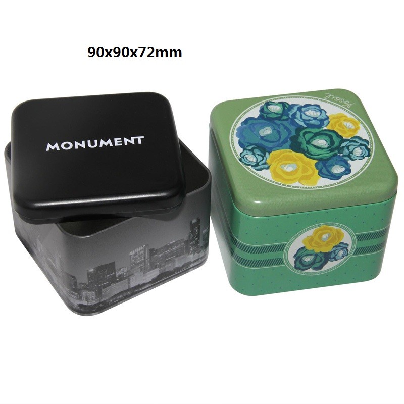 Fossil Metal Watch Boxes Square Fossil Tins Vintage Tin Boxes for Gift Packaging