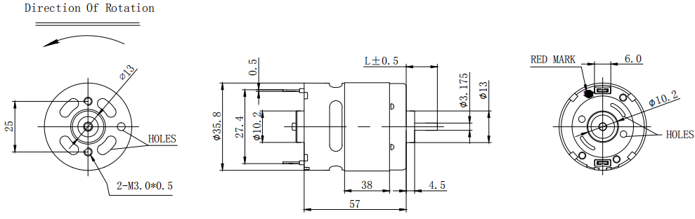 RS-555 DC Motor 2W-110W 3000rpm 12V 24V Brushed DC Motor For Drill Machine Water Pump