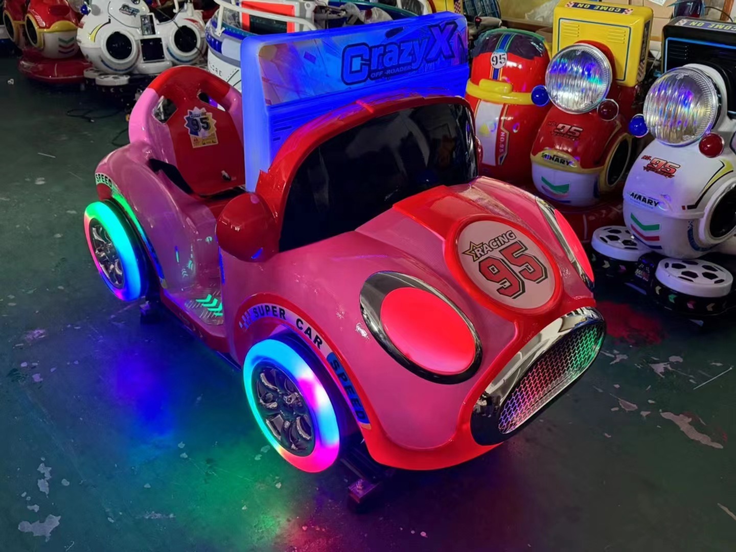 Dreamland coin operated 3D interactive games karting car kiddie rides game machine for children game room