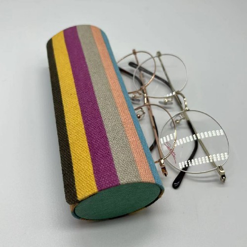 Multicolor Cylindrical Hard Metal Eyeglass Case For Optical Eyeglasses