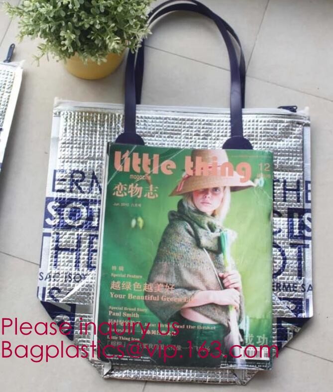 custom bulk waterproof large soft folding food delivery picnic lunch tote grocery cooler bag aluminum foil thermal bags
