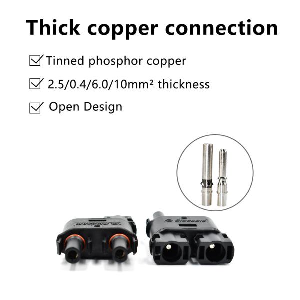 One In Three Waterproof IP68 Solar Panel Cable Connectors , Solar Connectors Photovoltaic Connectors