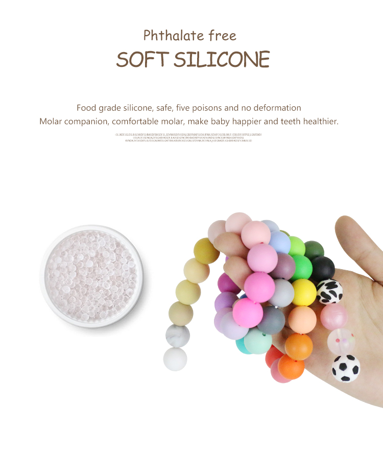 17mm Hexagon Silicone Teething Bead Eco Friendly Safety Chewable For Baby Teething