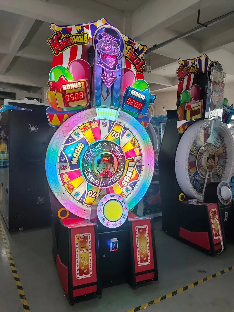 Magicians Wheel Lottery Redemption Game Machine Rotating Wheel Coin Operated Ticket Redemption