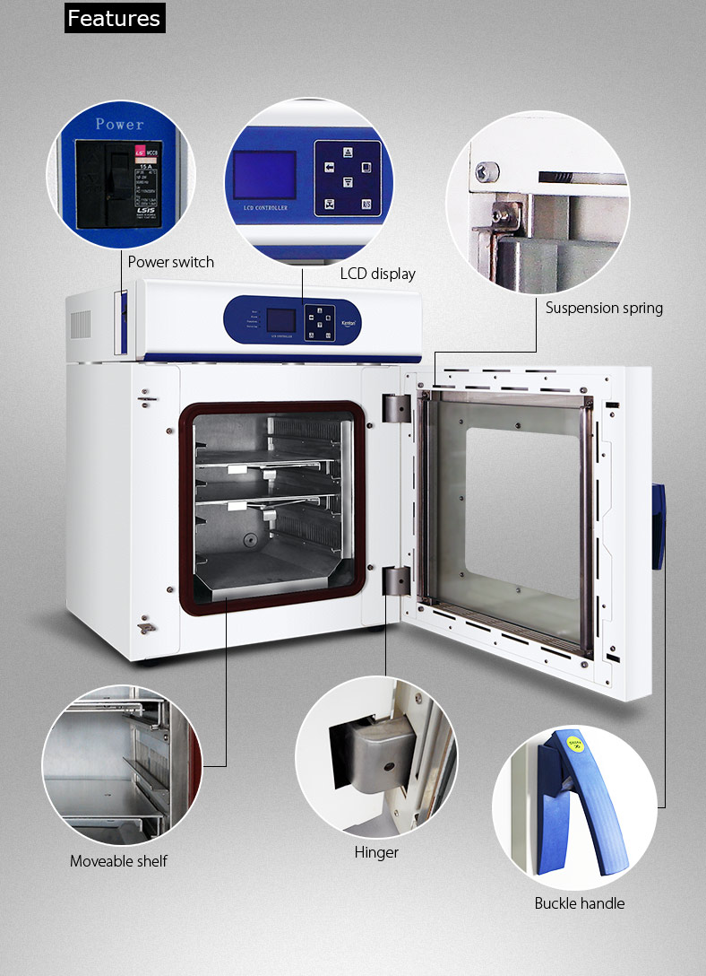 SUS304 Lab Vacuum Dryer Oven 22 Litres Electric Heating Vacuum Hot Air Oven