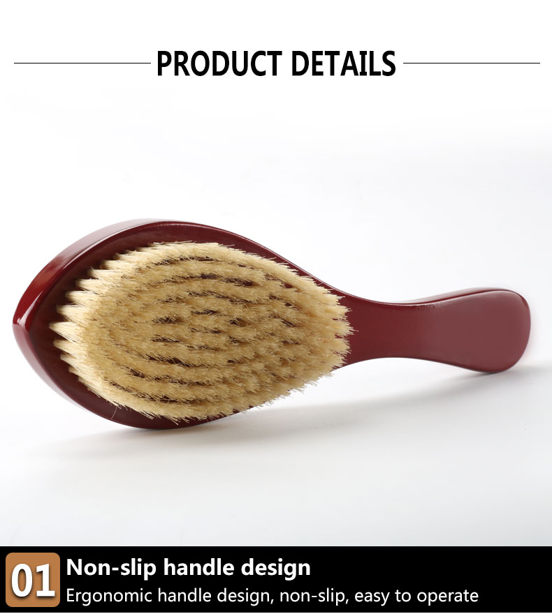 PU Glossy Custom Medium Hard Curved Bristle Hair Brush Durable
