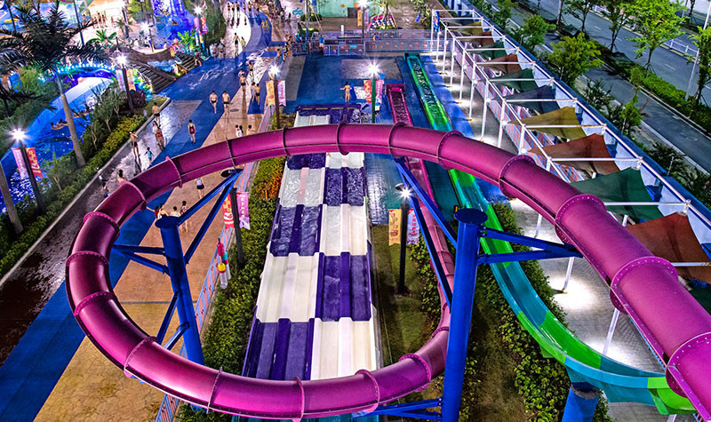 Funny Fast Fall Water Slide Playground With Fiberglass Galvanize Steel Material