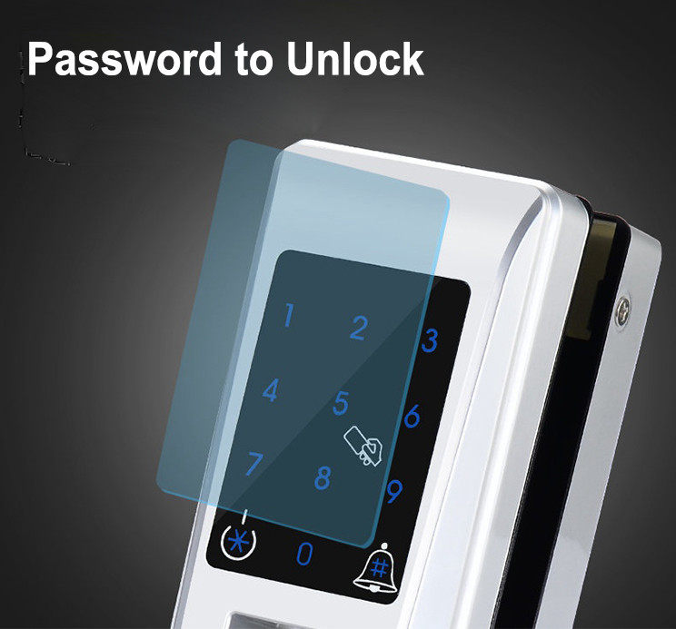 Custom Biometric Front Door Lock Frameless No Holes Four Unlock Ways To Unlock