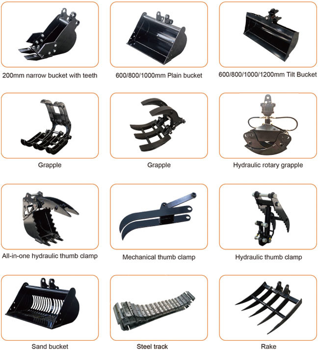 Mini Digger Construction Equipment Accessories Easy Replacement