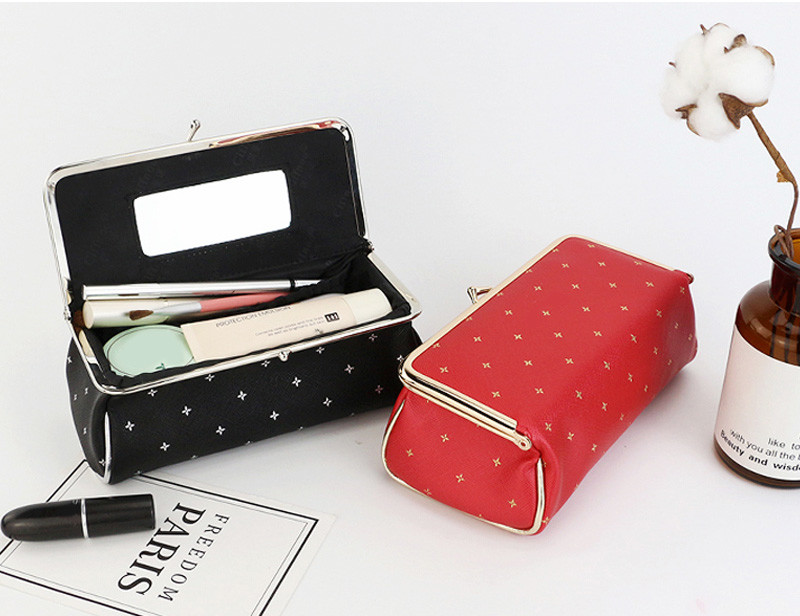 Fashion Custom Digital Print Canvas Black Printed Makeup Cosmetic Case Bag