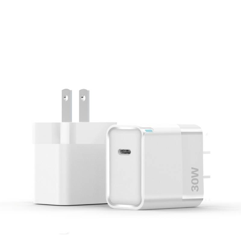 30W Type C Fast Charger with Light , GaN USB C Charger Black/White or Custom Color