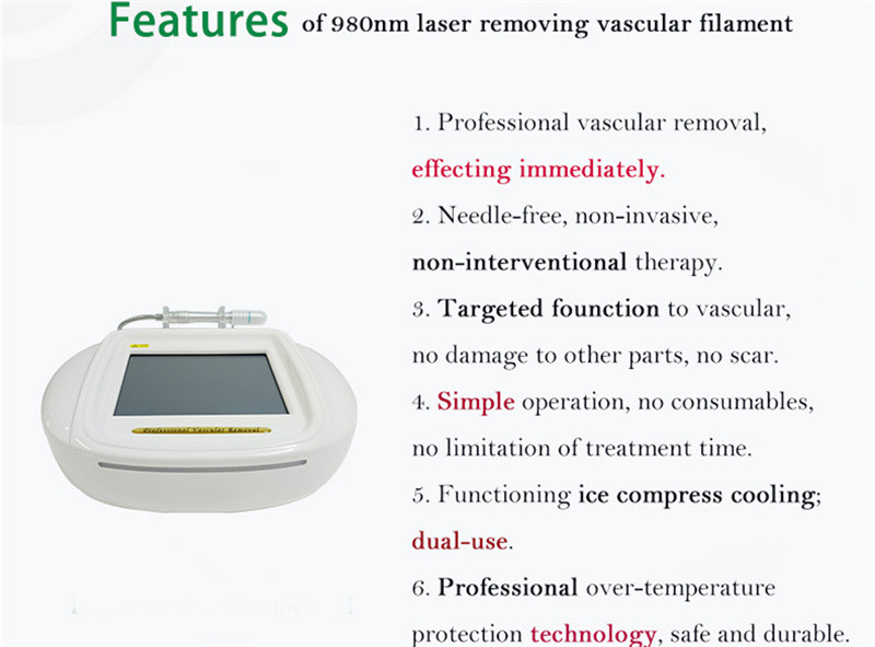 Portable Diode 980nm Laser Spider Vein Removal Machine / Vascular Laser Machine