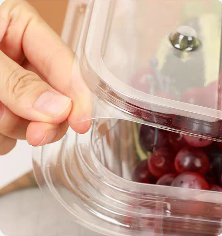 Strawberries Picking Basket Disposable Plastic Blister Transparent Fruit Handheld Packaging Box Fruit Packaging Handheld Box Cover