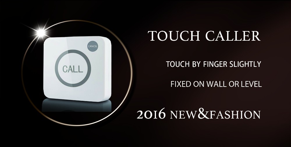 restaurant wireless calling system with 5 table callers for guest and 1 display receiver for waiter