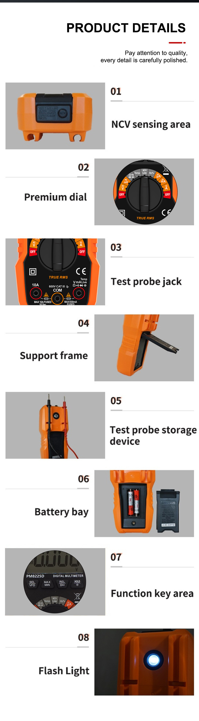 Handheld Digital Multimeter REL VFD Measurement AC DC Voltmeter MAX MIN Value Electric Instrument