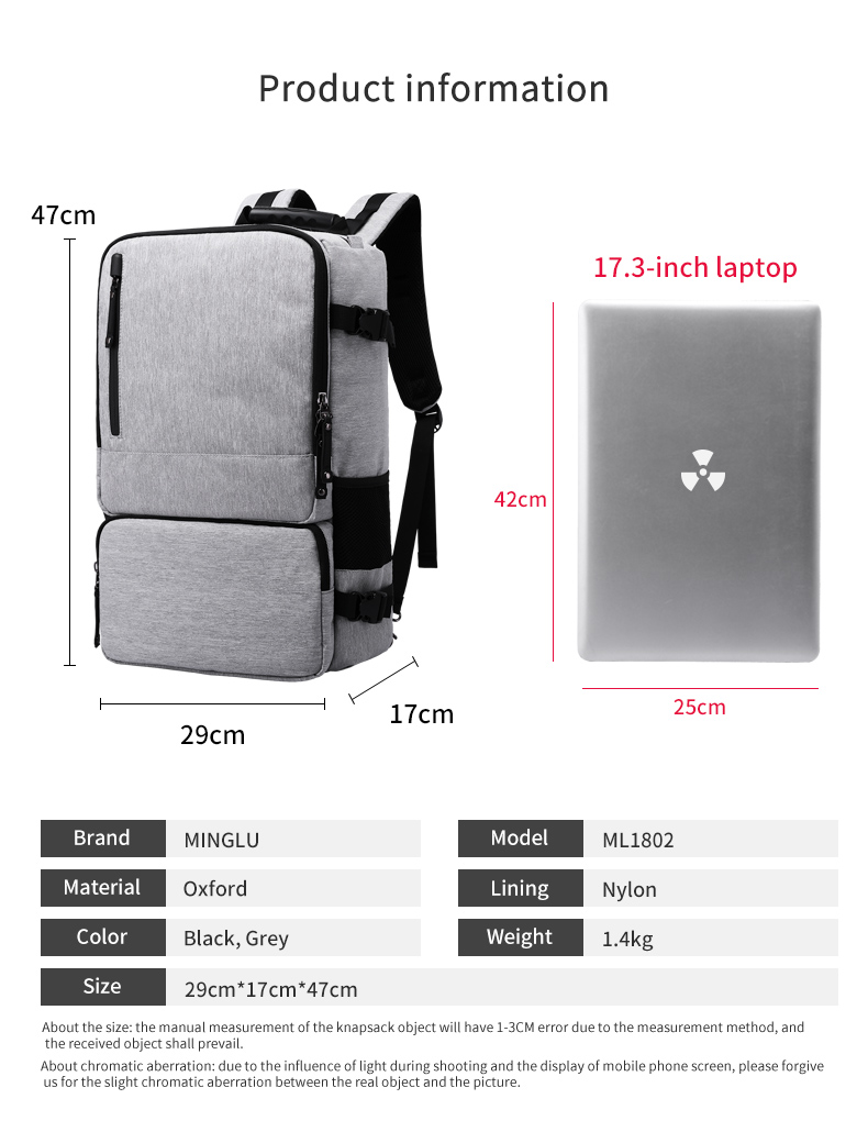 Brand new design custom logo multifunctional men business travel bag anti theft waterproof Laptop Backpack