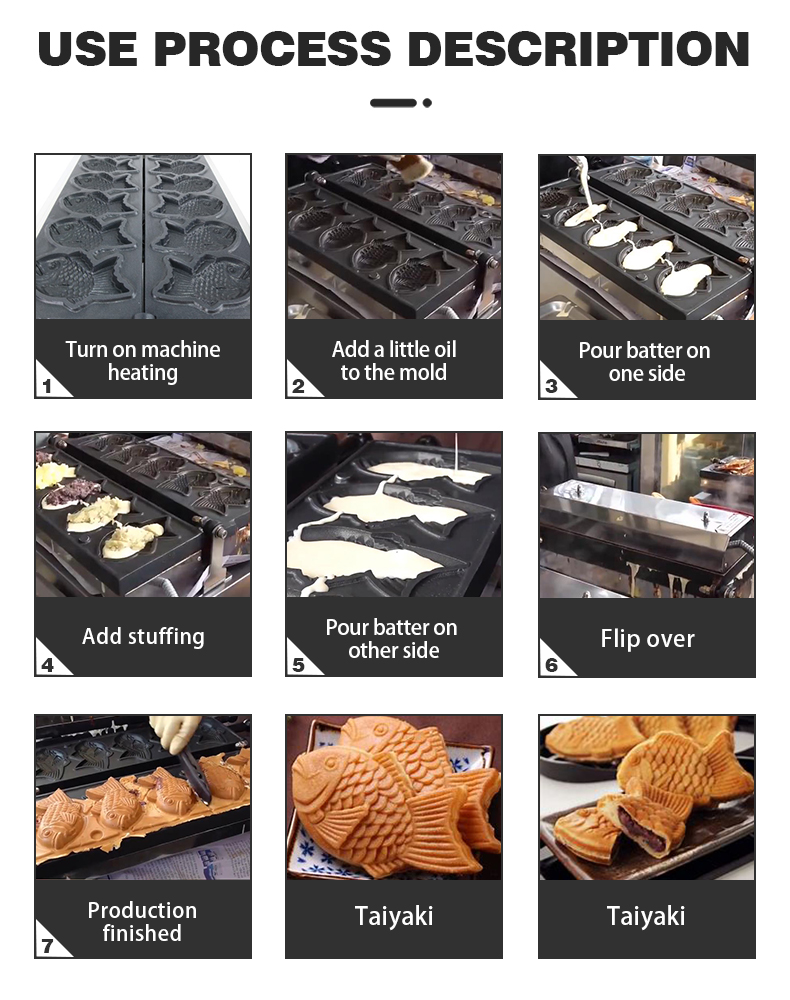 Korean Fish Cake Commercial Electric Taiyaki Waffle Maker with 18 KG Stainless Steel