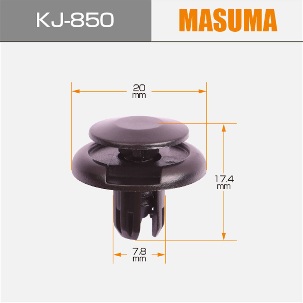 12*12*2cm KJ-850 MASUMA Auto Car Clips Black Push Clips MU000319 91512-SX0-003 for HONDA S-MX Plastic Clips