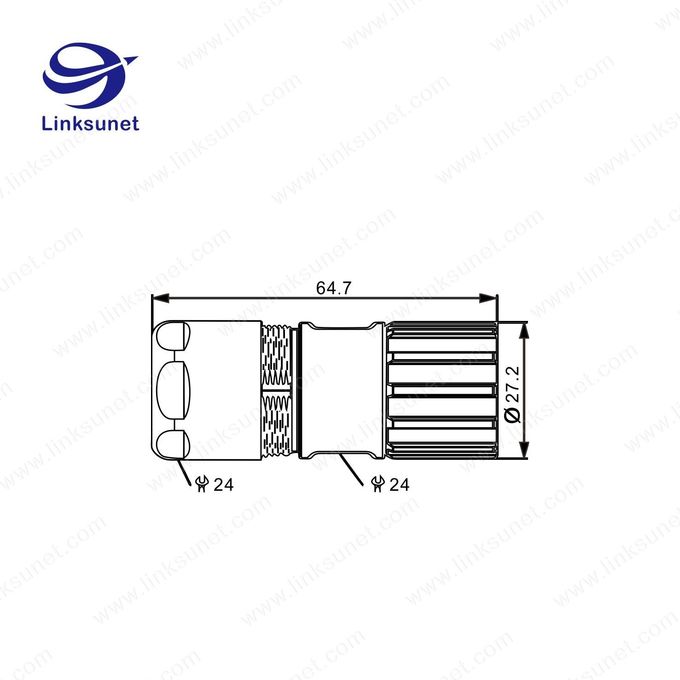 Robot Teaching Device Soldering Wiring Harness Hummel Copper - Zinc Alloy Straight Connector