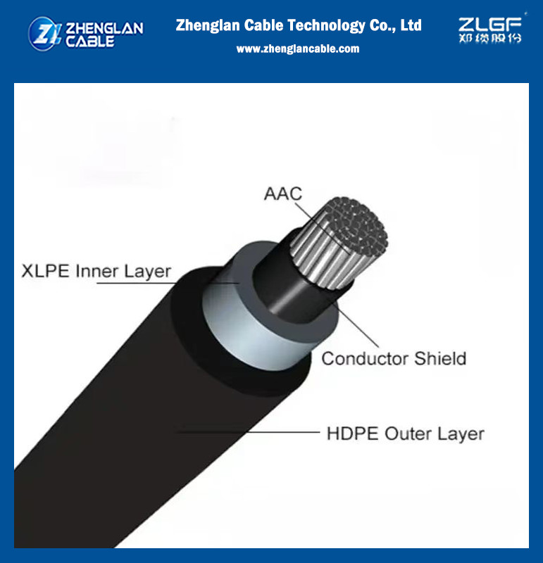 15KV 25KV 35KV Rated Voltage Phase Conductor Circular Stranded Rounded Compacted Aluminum Conductor With HDPE Outer Layer