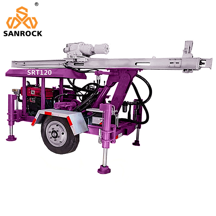 Portable Water Drilling Rigs Hydraulic Borehole Trailer Mounted Water Well Drilling Machine