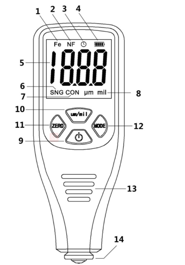 YNB-300 Ultrasonic Coating Thickness Gauge High Accuracy Measuring Device