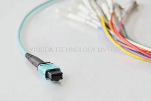 Buy cheap Multimode MTP MPO Cable OM3 10G Flat OFNR Ribbon Cable Assembly 12Fibers product