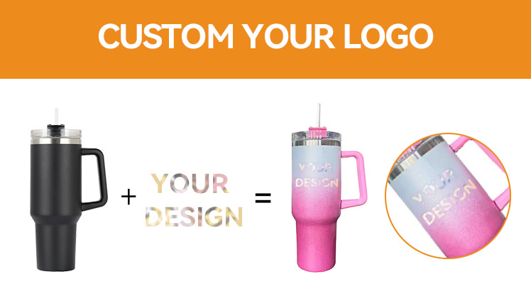 OEM ODM Stainless Steel 40 Oz Travel Mug With Handle And Straw