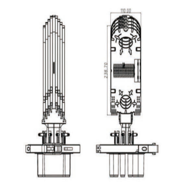 IP68 Protection Grade Density FTTH Fiber Optic Splice Closure for 36 Core Splice Tray