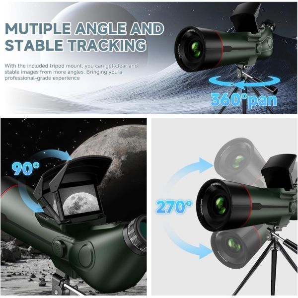 SPX5-80 High Quality High Astronomical Telescope 350x Optical Digital Zoom 4K Video Night Vision Reflector Telescope Scope