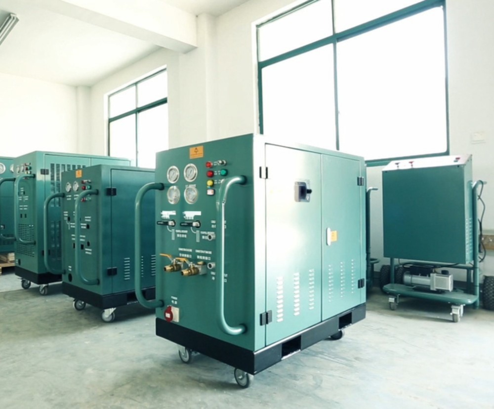 5HP Refrigerant Vapor Recovery Gas Charging Machine Full Oil Less R134a R22 Recovery System Ac Recovery Pump