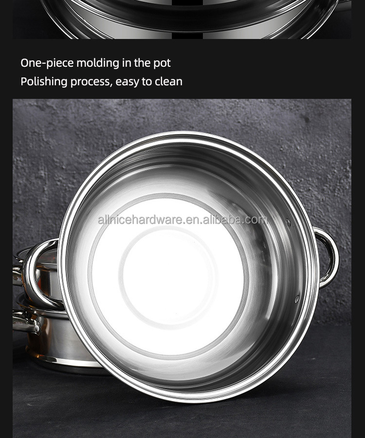 Hot Selling Cookware Cooking Food Steamer Stainless Steel Steamer Pot Kitchen Soup Pot With Steamer