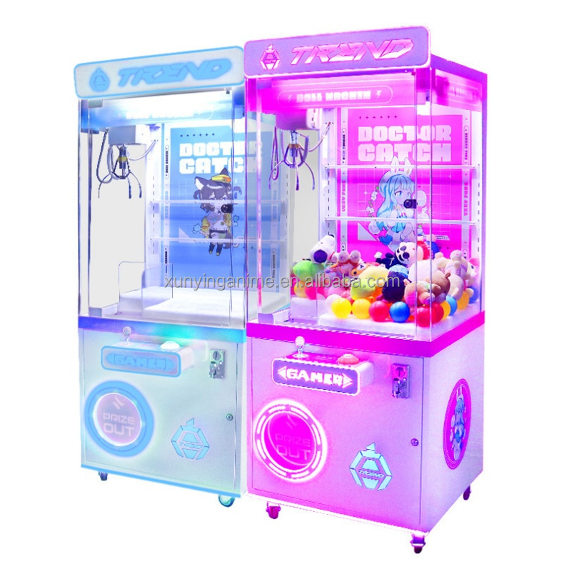 Toy Coin Op Claw Crane Game Machine Made of Metal acrylic plastic with Picture