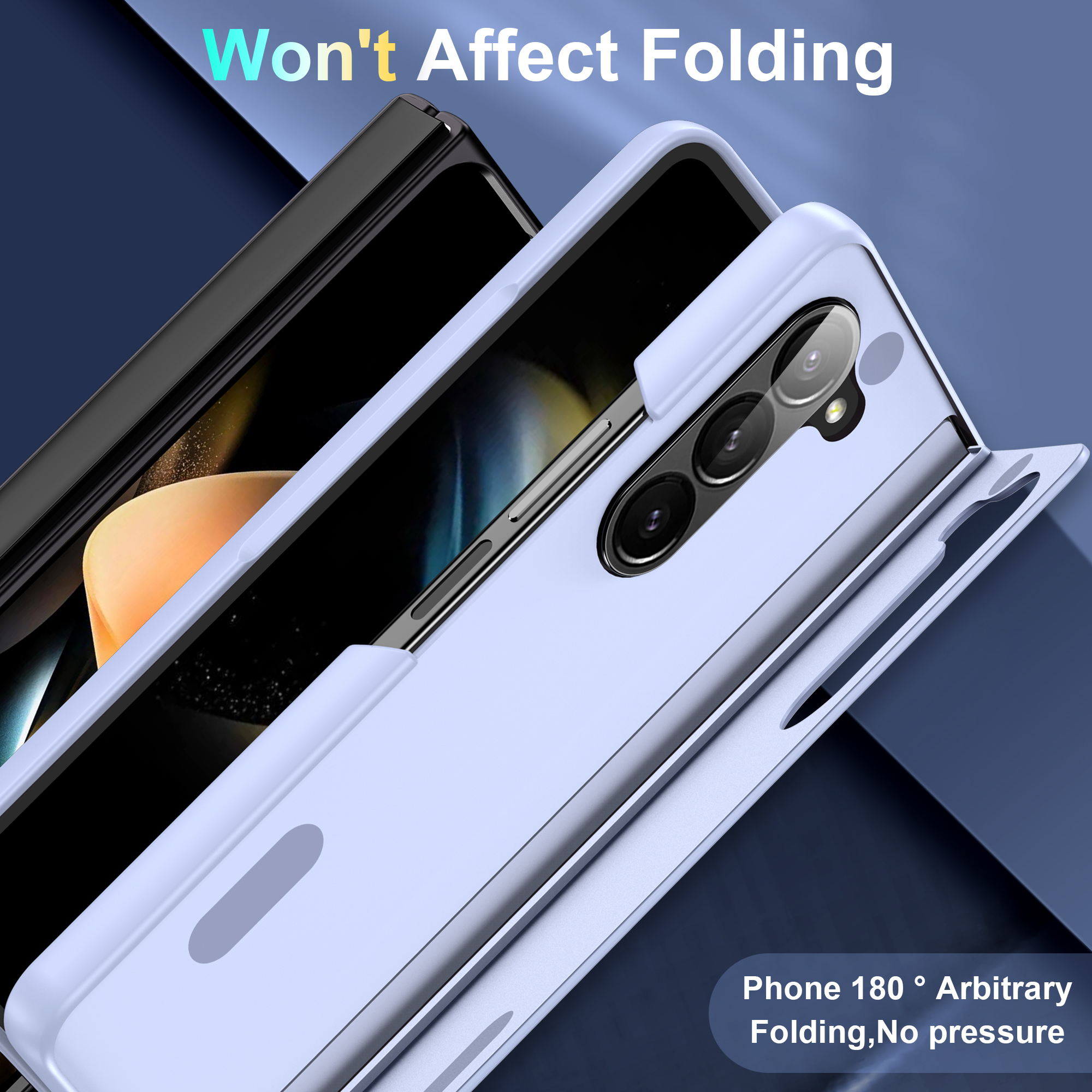 5G Fashion PC Protective Phone Case Samsung Zfold 5 With Flip Stand And Black Color