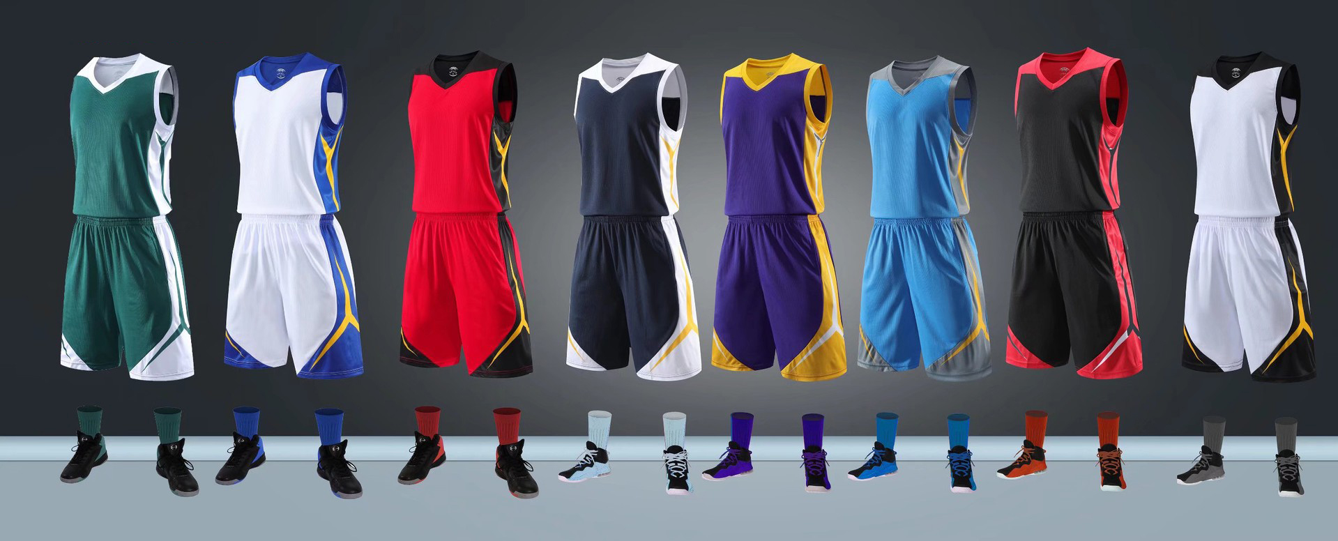 Cutting shell soft fabric quick dye custom logo printing of mens basketball uniforms