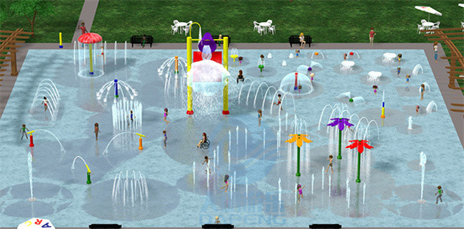 Spray Zone Ground Swimming Pool Deck Jets Children Splash Zone Toy Fountain