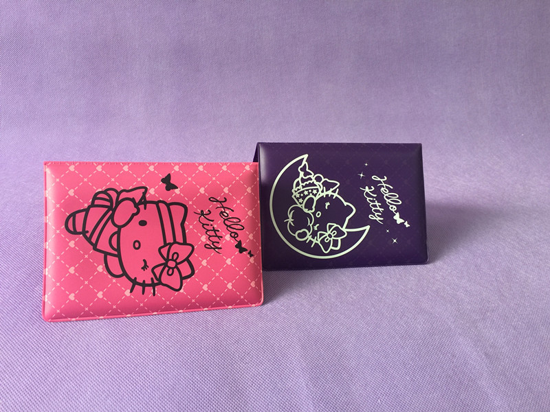 Cute Pink PVC Plastic ID Card Holder , Hello Kitty PVC Plastic Card Bag / Passport Bag