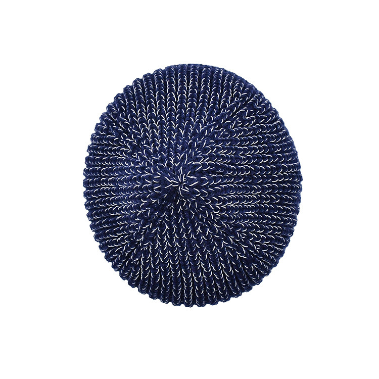 60cm Winter Beanie Hat Men Reflective Yarn Knit Skull Soft Warm Fold Up Cuff Daily Beanie Caps