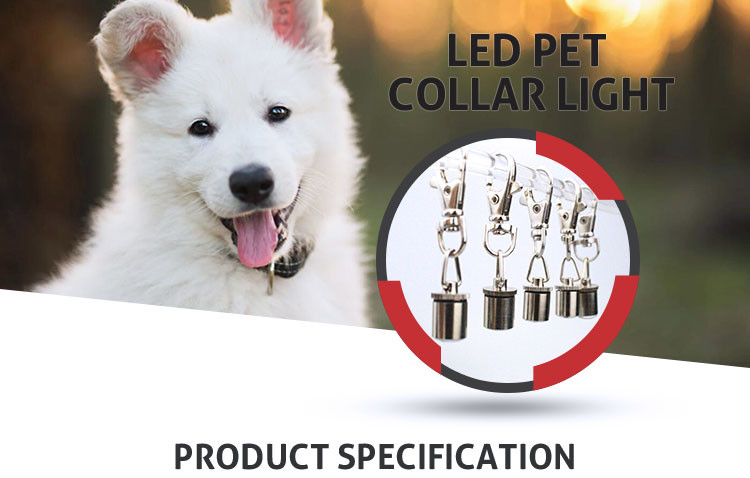 Metal Waterpoof Flashing LED Safety Collar Light For Night With 3 Batteries