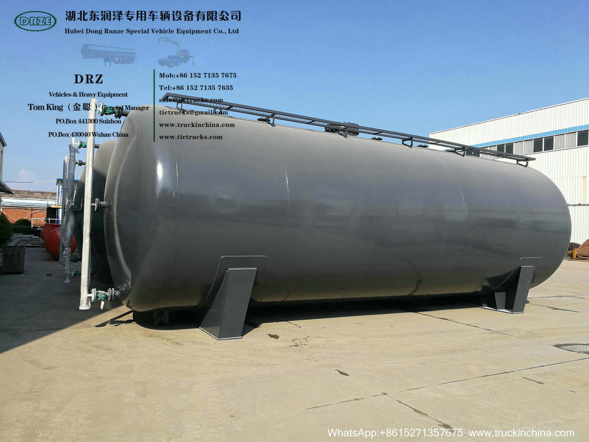 100Ton Hydrochloric Acid (HCl Acid )Liquid Corrosive ISO Storage Tank Steel Stainless lined PE WhsApp:+8615271357675