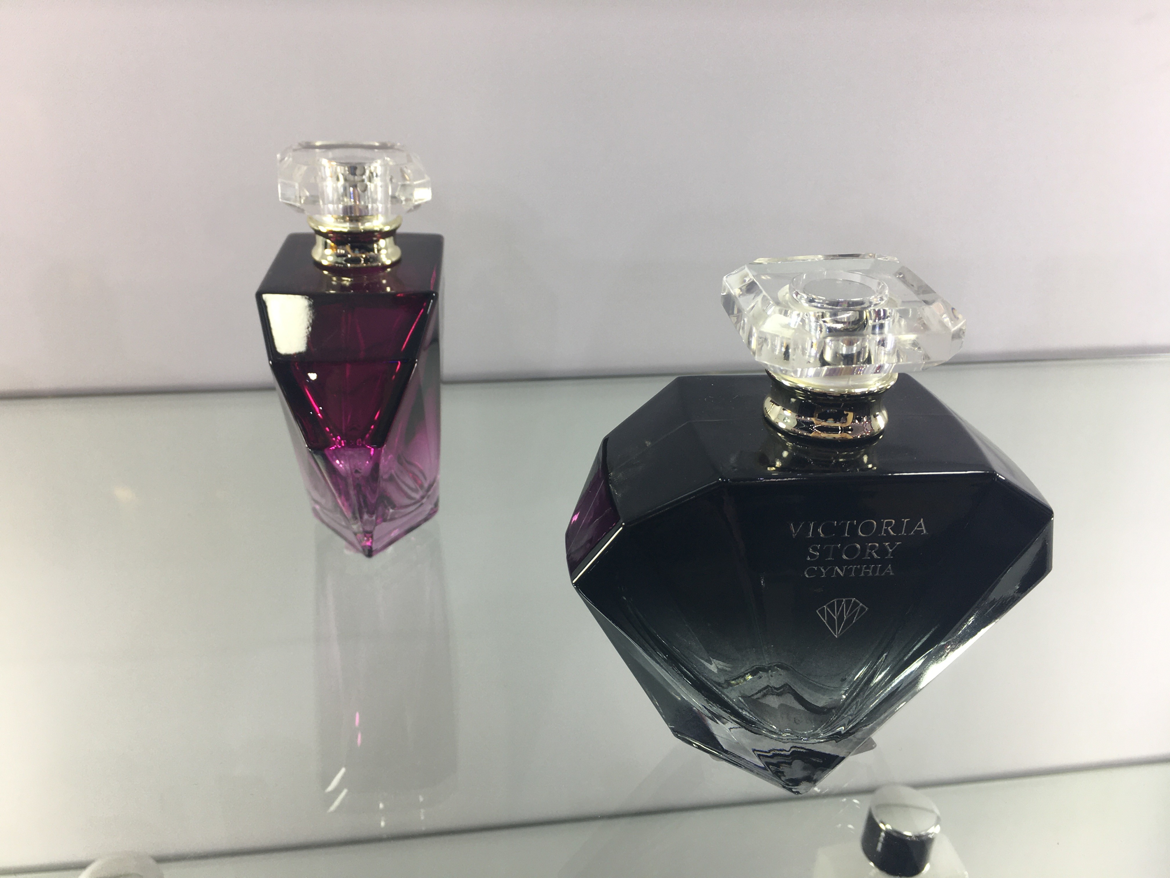 Diamond Shape 50ml 100ml Luxury Glass Perfume Bottle With Clear surlyn Cap
